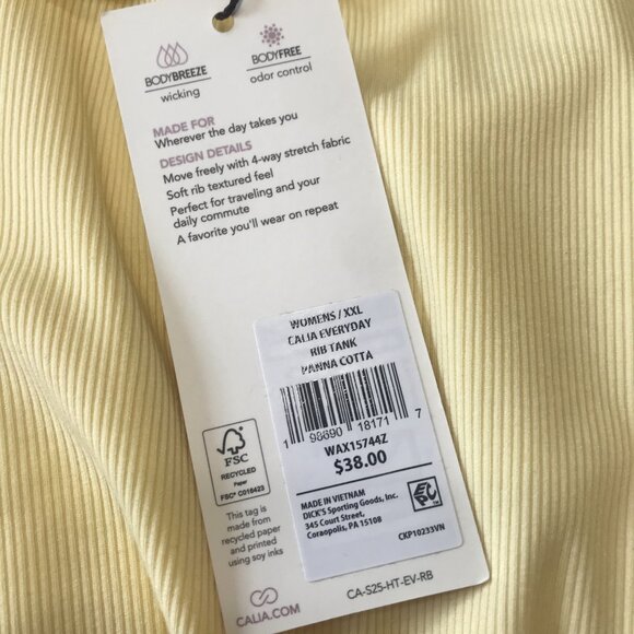 Calia Women's Everyday Rib Tank in Pana Cotta size XXL NWT - Picture 6 of 6